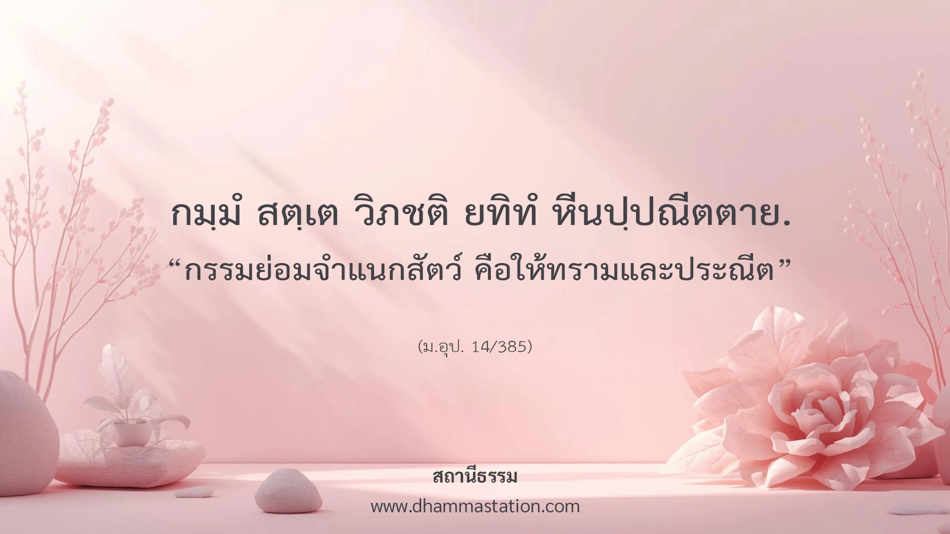 กมฺมํ สตฺเต วิภชติ ยทิทํ หีนปฺปณีตตาย