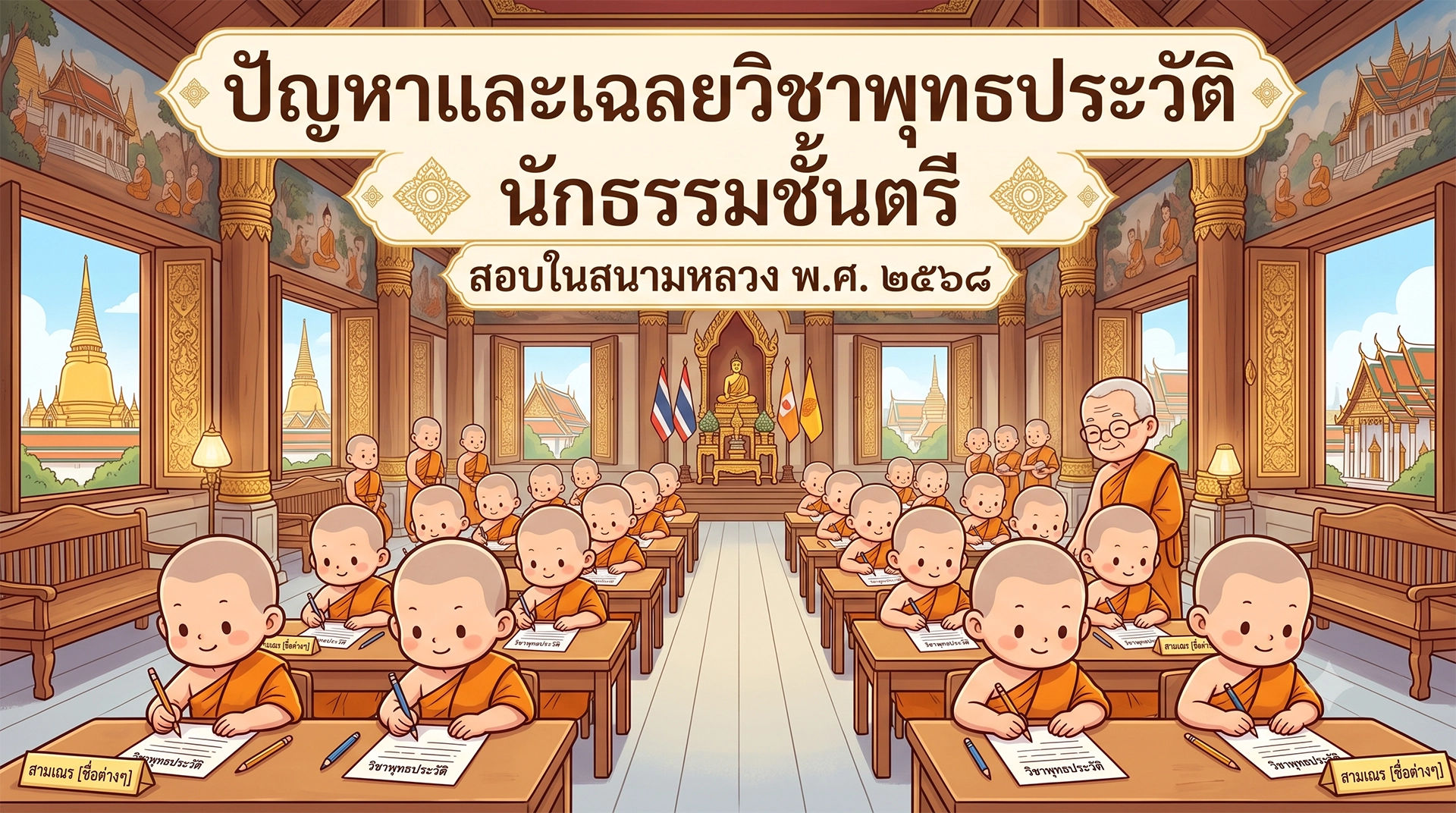 ปัญหาและเฉลยวิชาพุทธประวัติ นักธรรมชั้นตรี พ.ศ. 2568