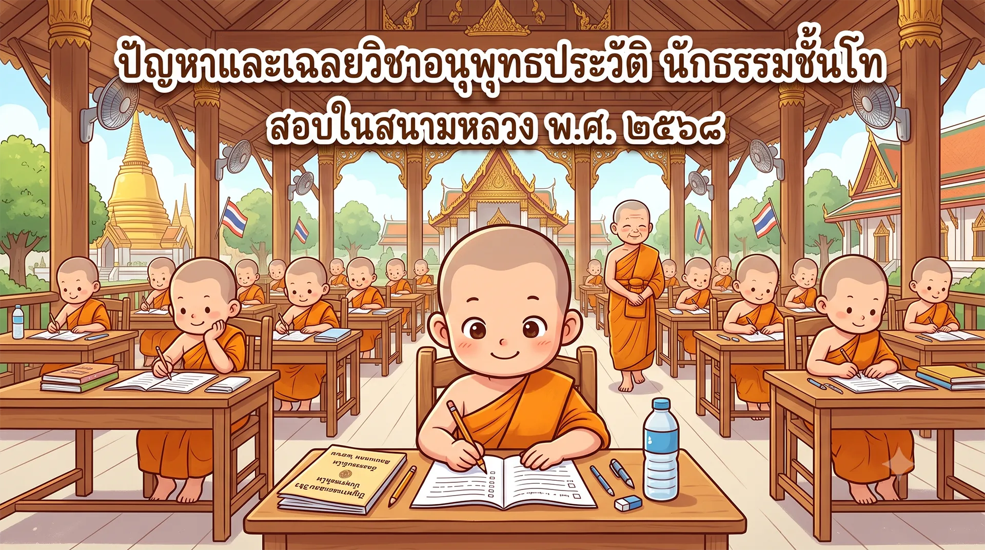 ปัญหาและเฉลยวิชาอนุพุทธประวัติ นักธรรมชั้นโท พ.ศ. ๒๕๖๘